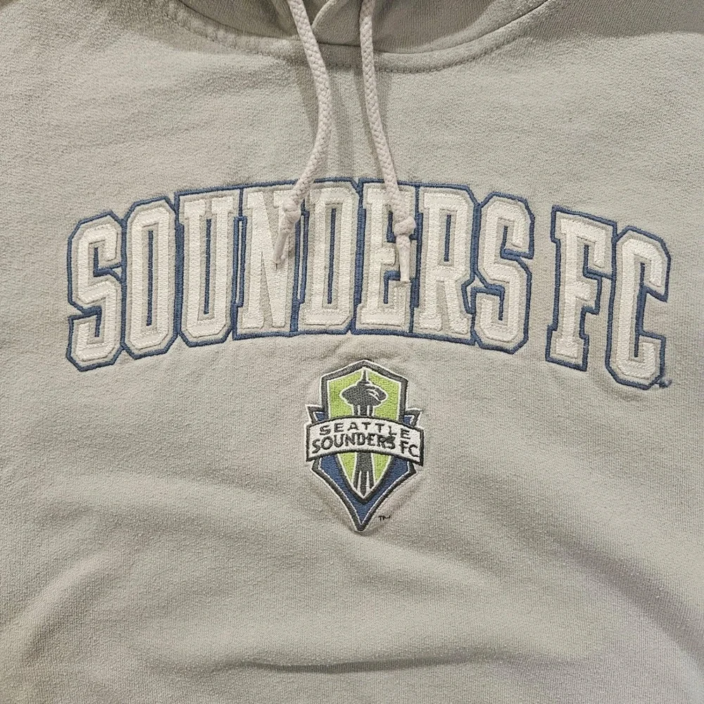 Adidas Hoodie Men Large Grey Seattle Sounders FC MLS Soccer Pullover Logo
